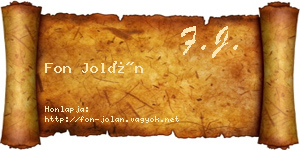 Fon Jolán névjegykártya