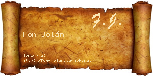 Fon Jolán névjegykártya